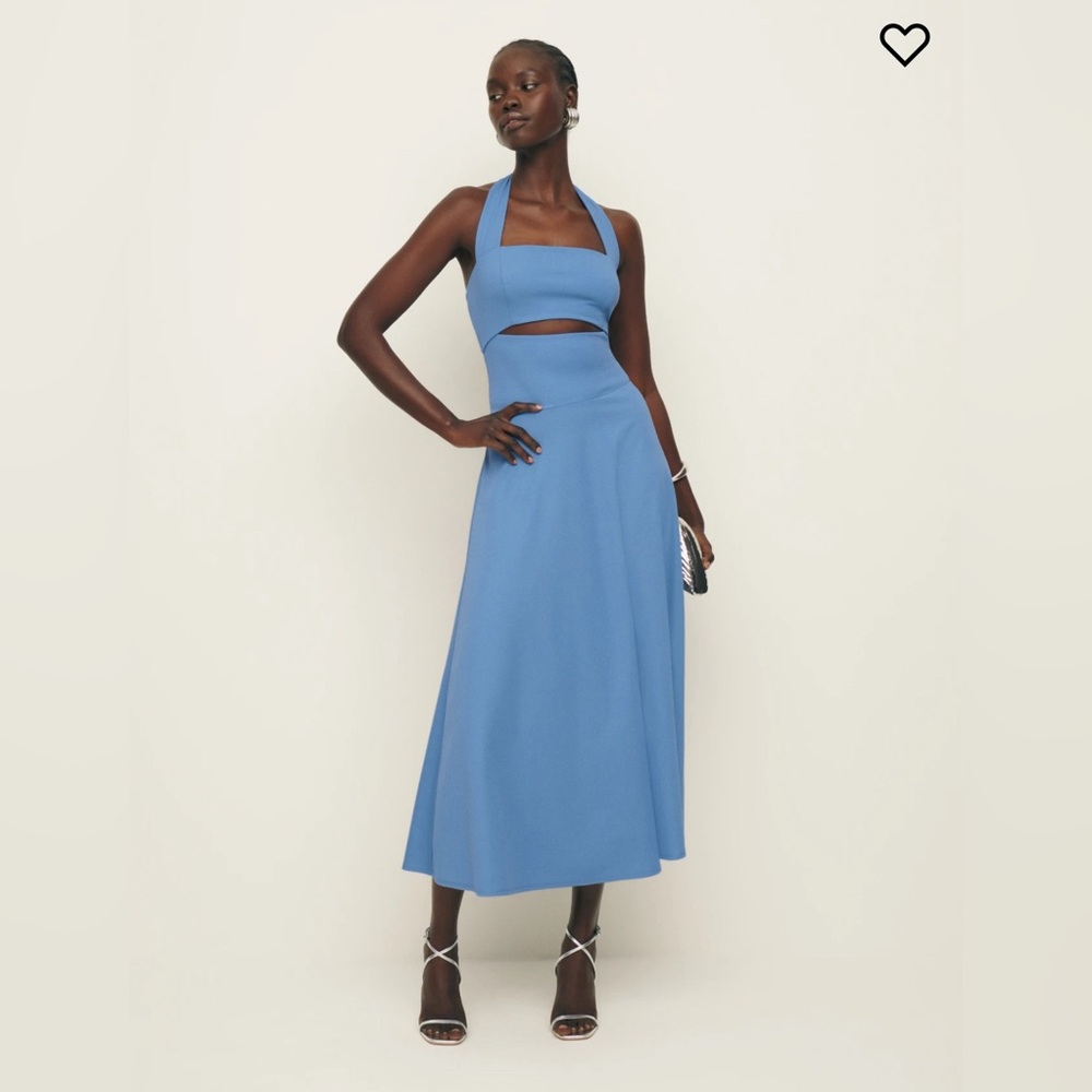 Reformation periwinkle blue halter midi dress size S
Excellent condition